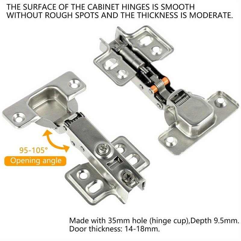 Cupboard Hinges – Full Overlay Soft Close, Cold Rolled Steel, 95°-105° Opening, 35mm Bend for Kitchen Cabinet with Screws
