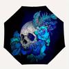 1pc Skull Roses Automatic Folding Umbrella Portable Collapsible Design, 8-Rib Iron Frame, Durable Fabric, All-Season Casual Outdoor 167