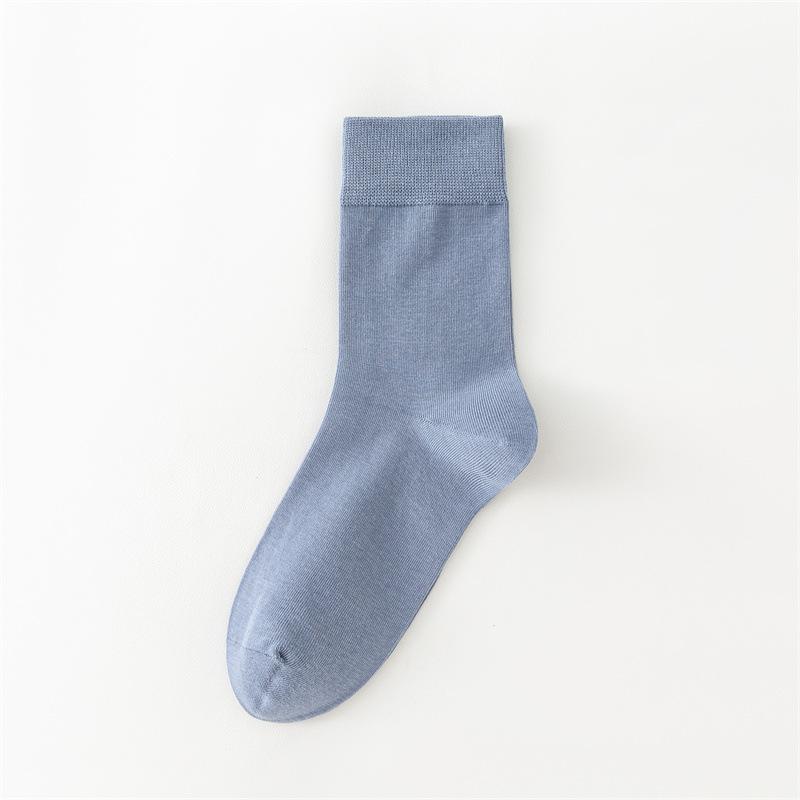 

Мужские носки до середины икры из чистого хлопка, антибактериальные, дезодорирующие, влагопоглощающие, дышащие, повседневные деловые носки до середины икры 1 pair синий