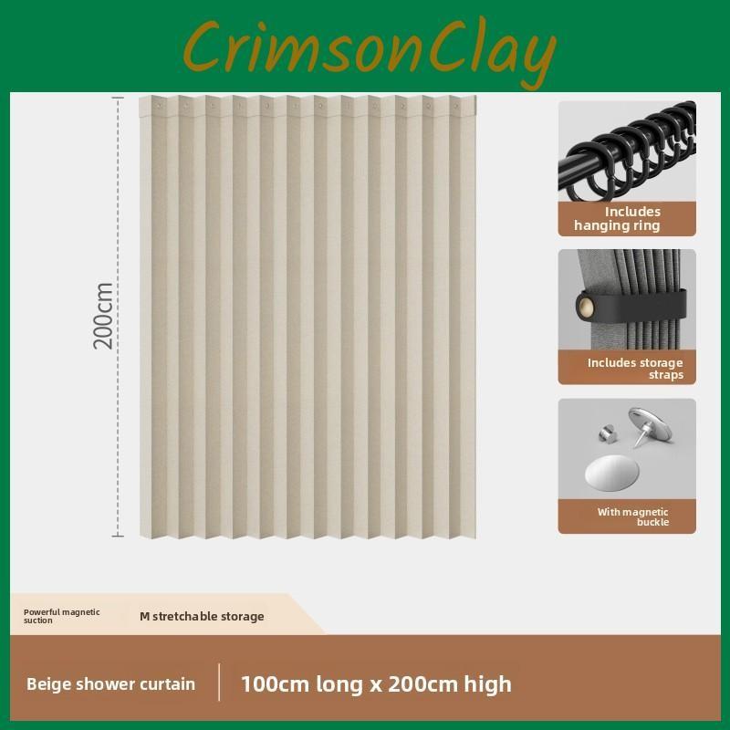 Shower Waterproof Foldable Curtain Soft Door Curtain Set For Home Bathroom Decor