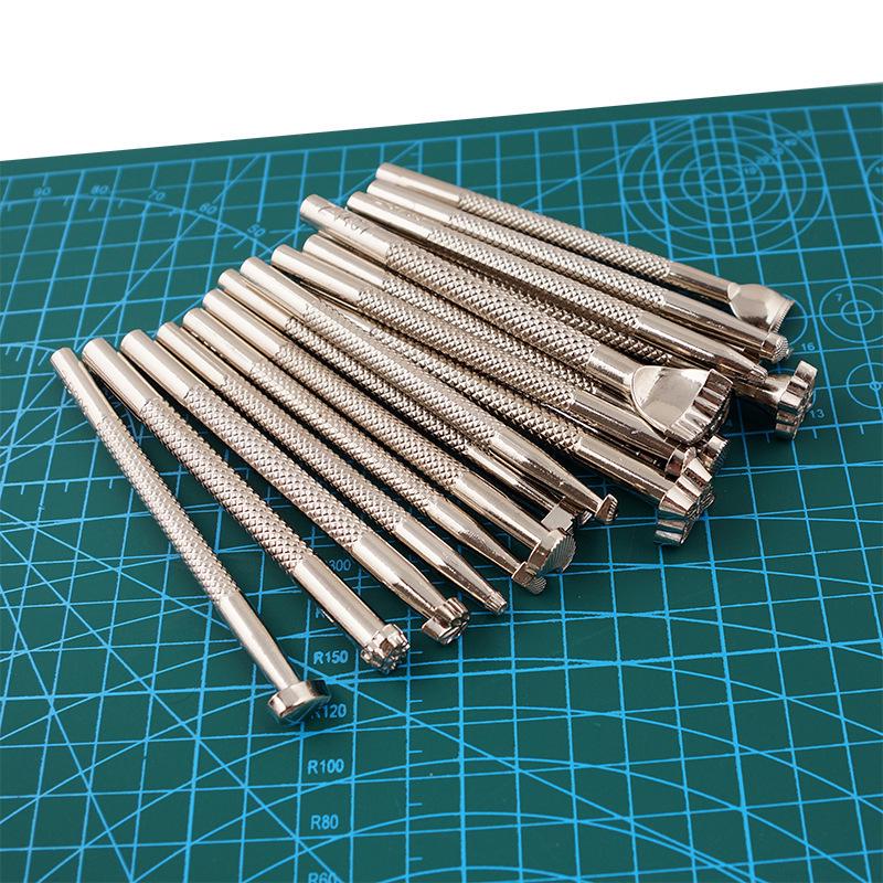 20dílná DIY sada nástrojů na kožené řezbářství a ražení