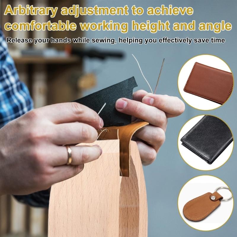 Leather Stitching Ponies Adjustable Leather Sewing Ponies Horse Clamp Leather Ponies with Sanding Strips