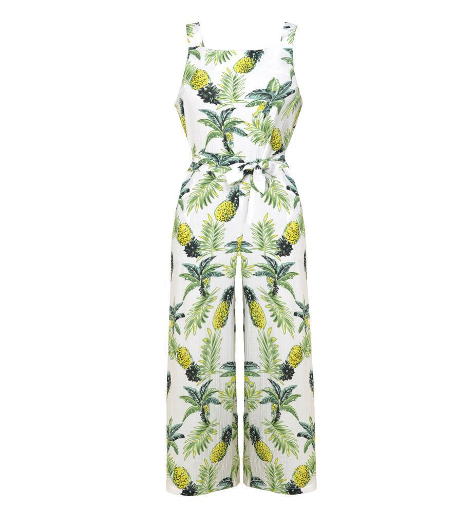 Elegant Summer Floral Print Off Shoulder Sleeveless Jumpsuit For Women Casual Rompers