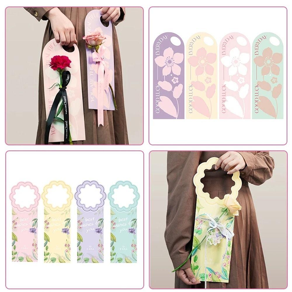 5pcs Hand-held Gift Wrapping Paper Paper Gift Handbag Flowers Packing Bags  Wedding Party