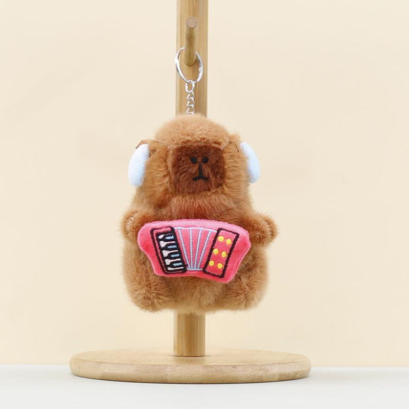 Music Capybara Band Mini Plush Pendant Toy Collectible Gift For Kids Desk Decor