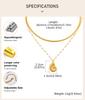 Double Layered Beads Chain Starfish Pendants Ocean Conch Pendant Necklace, Stainless Steel Summer Waterproof Jewelry