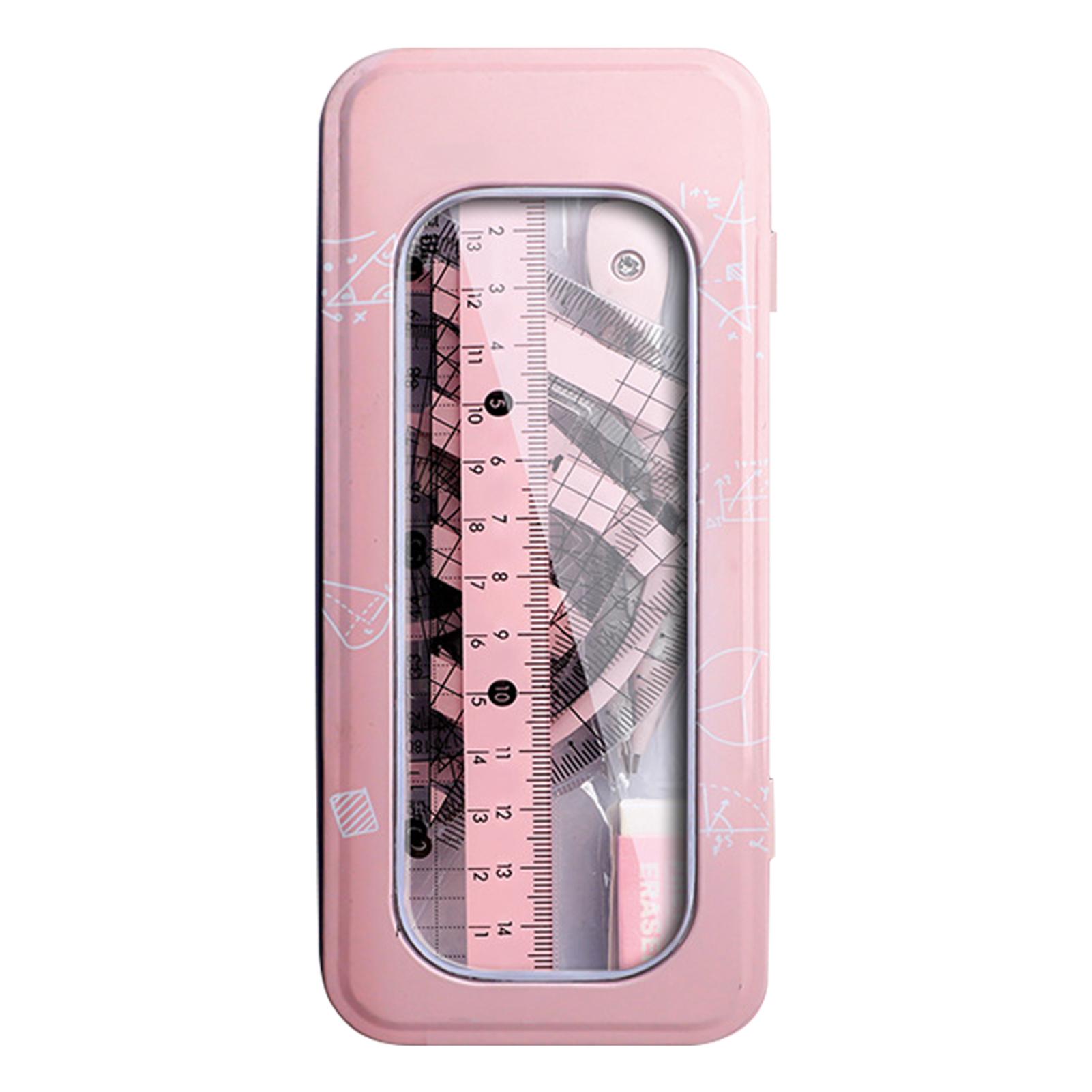 

Набор школьных транспортиров-циркулей, 8 шт., инструменты для рисования окружностей с линейкой, студенческие канцелярские принадлежности, профессиональный циркуль-линейка, инструмент для рисования розовый