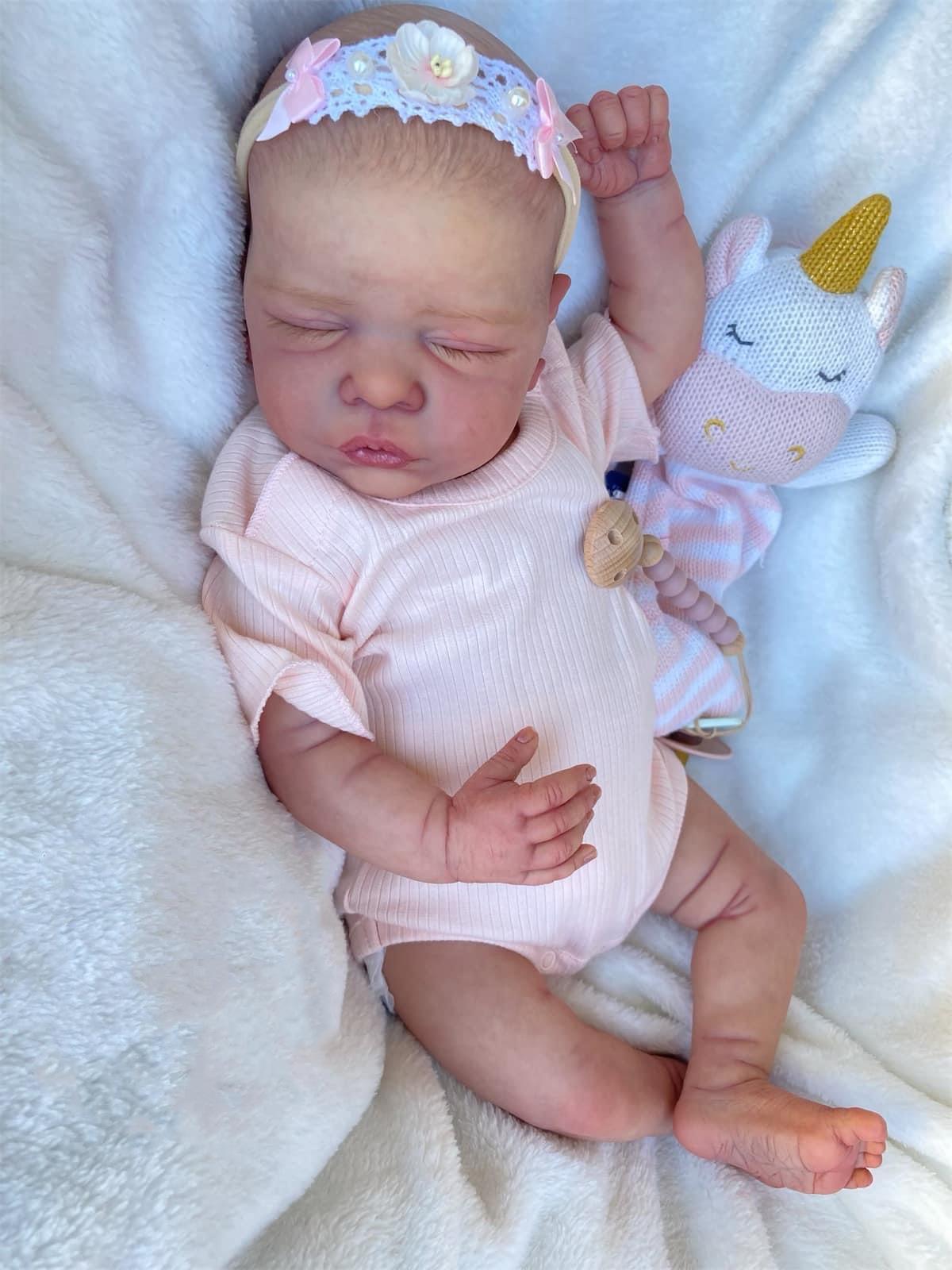 49cm Realistic Romy Doll with Handmade Color Painting and 3D Skin. 49cm cloth body