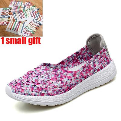 Women Casual Shoes Soft Handmade Woven Shoes Fashion Swing Sliming Light Women Shoes Comfy High Quality Female Flats Leisure