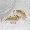 Copper Gold Fish Shaped Pendants Gold Color Pave Red Zircon Ocean Jewelry Pendants For Diy Necklace Bracelet Making Supplies 1PC