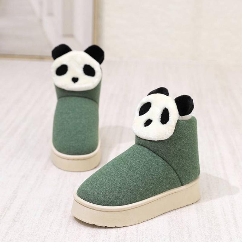 Couple velvet cotton shoes indoor home shoes high-top fluffy shoes men's and women's all-inclusive cotton slippers outer wear warm shoes women