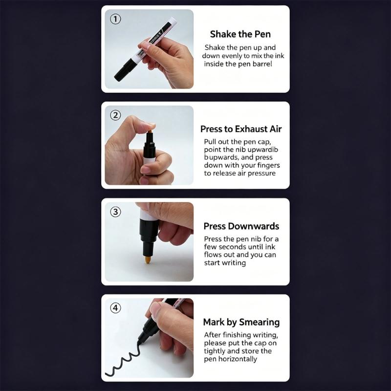 Industrial Screw Marking Pen 3mm Round Tip Portable Screw Marking Paint Marker Pen For Positioning On Metal Plastic