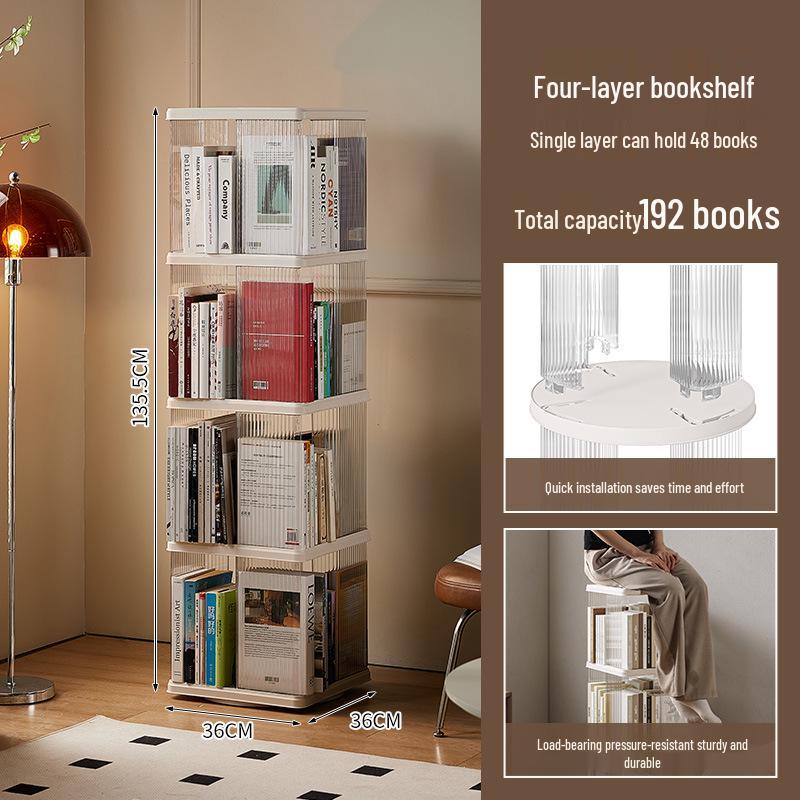360° Rotating Children's Bookshelf - Large Capacity Multi-Layer Floor-Standing Storage for Living Room