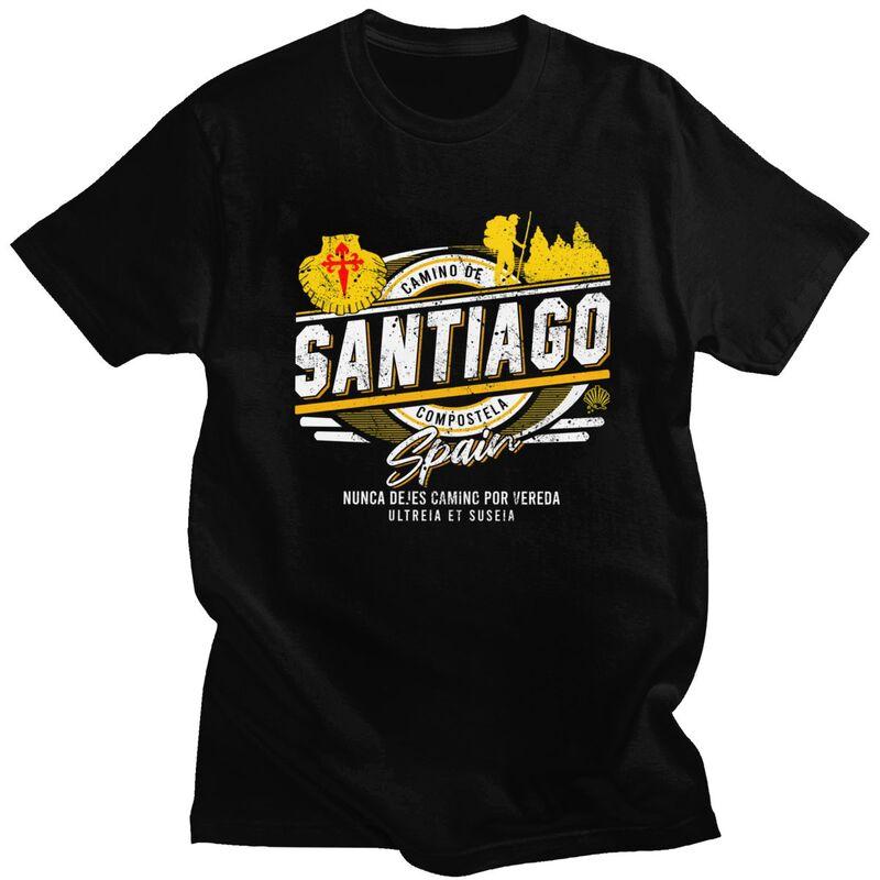 

Custom Buen Camino De Santiago Tshirts for Men Short Sleeve T-shirt Loose Fit 100% Cotton Tees Gift - Men s Summer Cotton Gr... S разноцветный