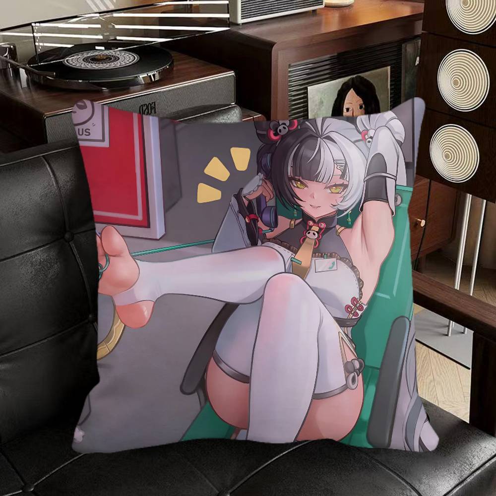 Dialyn Zenless Zone Zero Game Pillow Case Square Pillow Bedroom Sofa Leisure Comfort Cushion Car Home Decoration