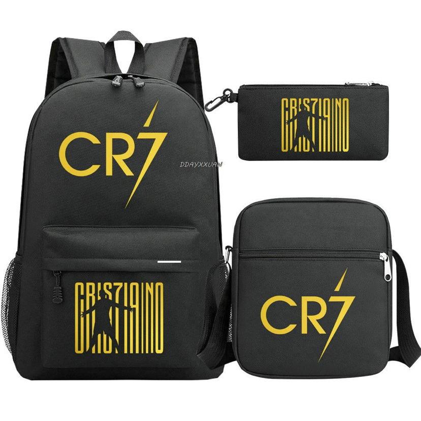 Youth Fashion Backpack Shoulder Bag Pencil Case Children'S Student School Bag 3-Piece Set