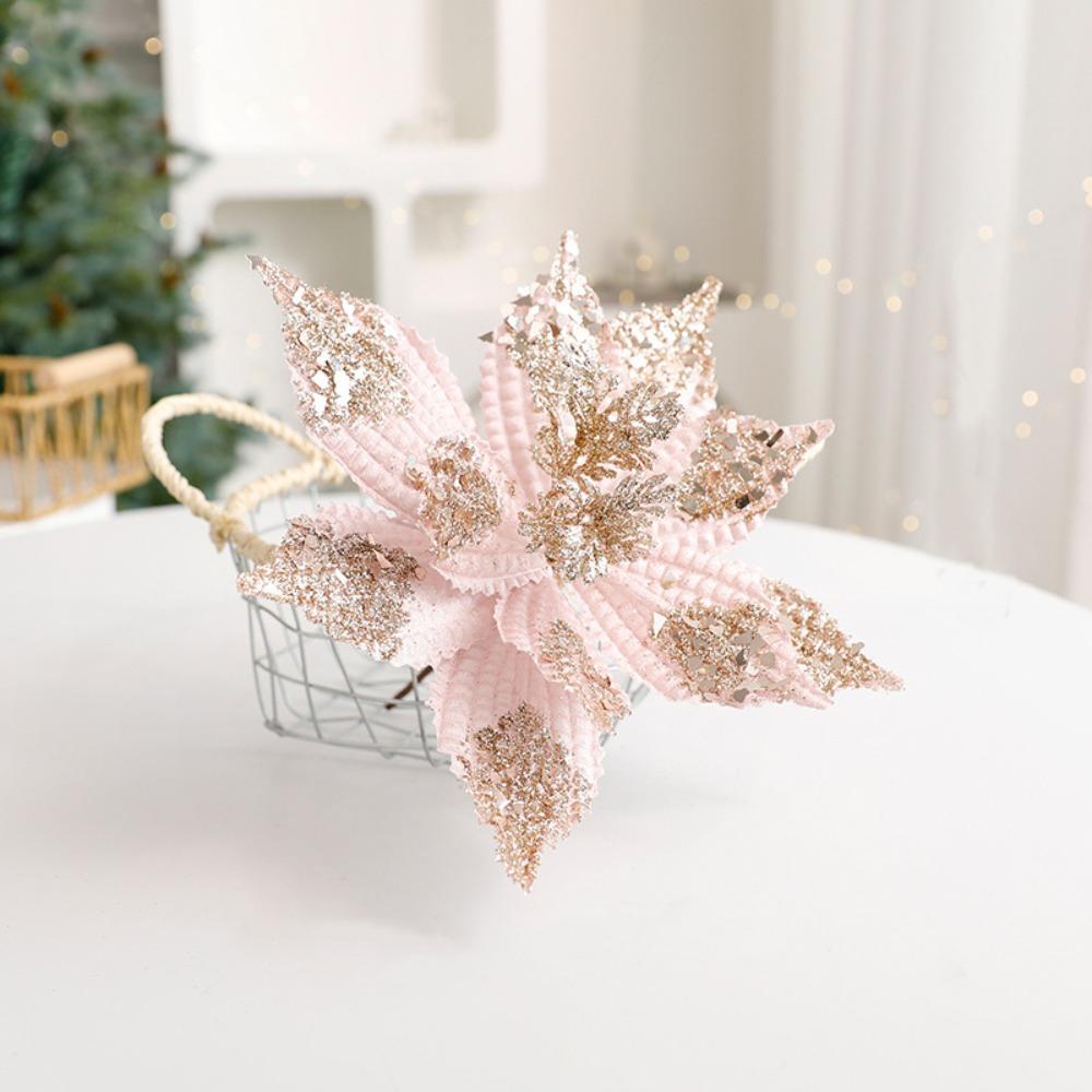 Handmade Simulated Christmas Flower Multi-color Xmas Tree Ornaments  Event Layout