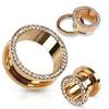 1Pc Stainless Steel Rhinestone Inlaid Plating Ear Plug Earring Piercing Jewelry