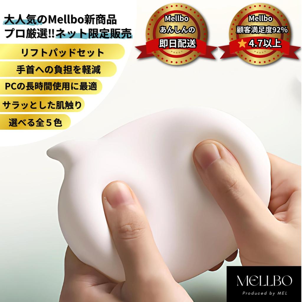 Mellbo Mouse Pad Lift Set Wrist Rest Set Palm Rest Memory Foam Gaming Mouse Keyboard Fits Wrists Reduces Strain (Grey) 2-Piece