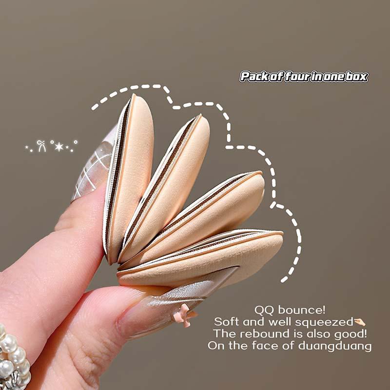 Set di 4 Mini Puff per Trucco per Dita Uso Doppio Asciutto e Bagnato Spugne Morbide per Fondotinta Cushion Applicatore Cosmetico Strumenti per Trucco