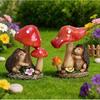 Garden Resin Mushroom Hedgehog Figurine - Micro Landscape Decoration Item - Indoor and Outdoor Courtyard Realistic Bonsai Decorative Piece