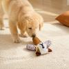 Durable Dog Chew Toys Squeaky Plush Toy, Cute Animal Shape, Corduroy Crinkle Paper Reinforced Suture Pet Playthings Interactive Teeth Grinding Toy