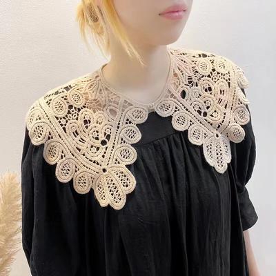 Hollow Crochet Lace Detachable Collar Shawl O-Neck Doll False Collar Shirt Women Hollow Crochet Lace Detachable Collar