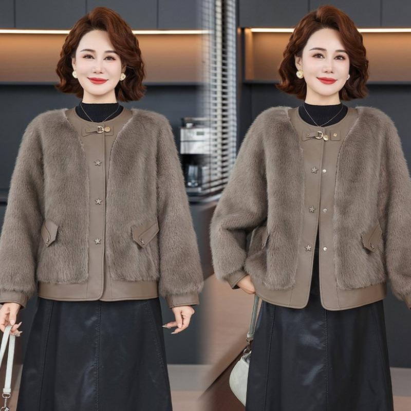 High-end Winter Fur Integrated Jacket with Noble Temperament and New Medium Mink Fur Coat