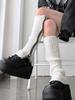 Nieuwe Witte Losse Sokken JK Rits Voetbedekkers Y2K Hot Girl Gebreide Beenwarmers Dames Slouch Kniehoog Gestapelde Sokken Punk Laars Sok