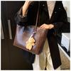 Large Capacity Minimalist Tote Bag for Women Soft Faux Leather Shoulder Handbag