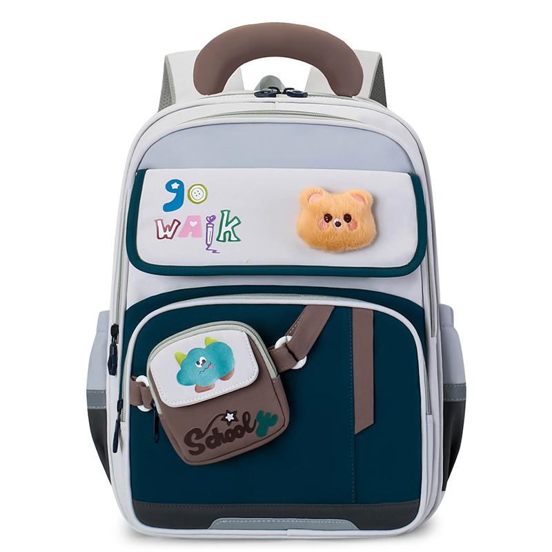 Schoolbag for Primary School Students Grade One and Two Cartoon Color-Matching Backpack for Boys and Girls Children Backpack