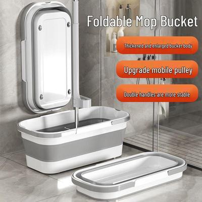Foldable Large Rectangular Mop Bucket - Portable Household Water Bucket
