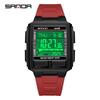 SANDA Youth Sports Luminous Waterproof Multifunction Watch with World Time & Alarm