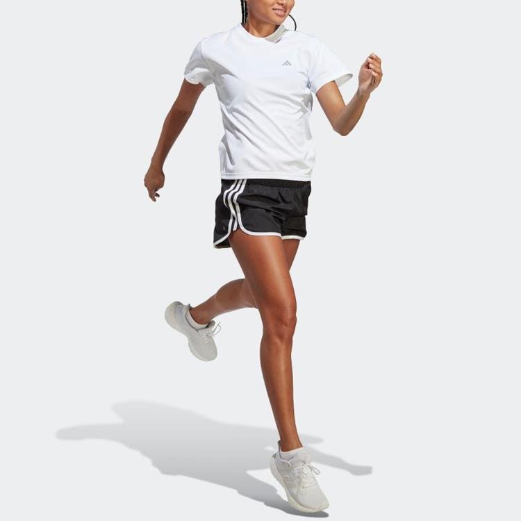 adidas T Shirts Women's White Crew Neck Moderate Straight Fit HZ0112