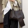 Niche design new metal rope buckle woven tote bag single shoulder large bag portable large capacity woven women's bag