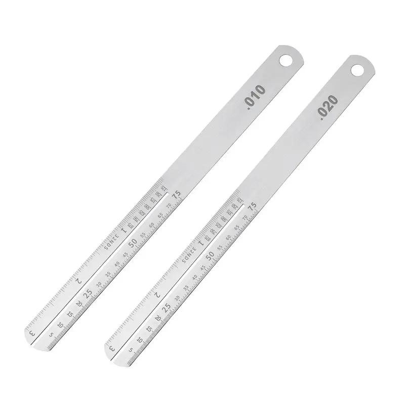 Pins Clean Cutter Stainless Steel Guitar Nut Slot Cutter Measuring Ruler Guitar Repair Tool Set