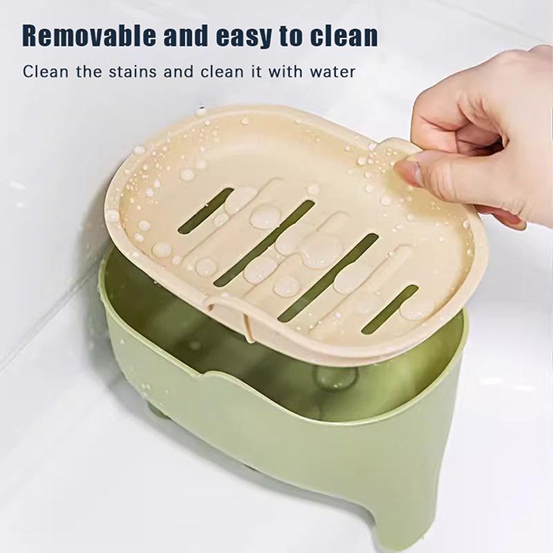 Double Layer Creative Elephant Shape Soap Box Soap Dish Drainable Soap Holder Waterproof Drain Rack Soap Container Tray
