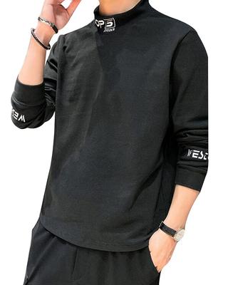 Rundhals und Crew Lang Locker Einfarbig Herbst Plus [foveitaa] Herren T-Shirt, Genäht, Rollkragenpullover, Hals, Ärmel, Dick, Passform, Farbe, Einfach, Tragen, Größen,