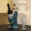 Dancing Girl Figurines Wine Holder Statue Synthetic Resin Wine Bottle Rack Stand for Bar Counter