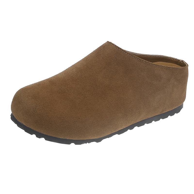 Retro inner heightening thick-soled slippers for women wearing new lazy people with one pedal and half a tow