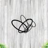 Modern Minimalist Black Glossy Interlocking Metal Wall Art for Indoor Outdoor Decor