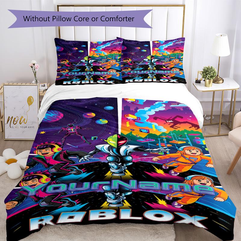 Roblox 441 Customize Your Name Bedding Set Breathable Duvet Cover with Pillowcases Home Decoration Birthday Gift