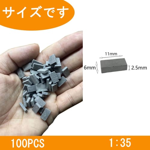 100 Blue Brick Blocks, 1:35 Scale, Miniature Bricks for Diorama Sets, Model Buildings, DIY Scenery, Gardening Accessories