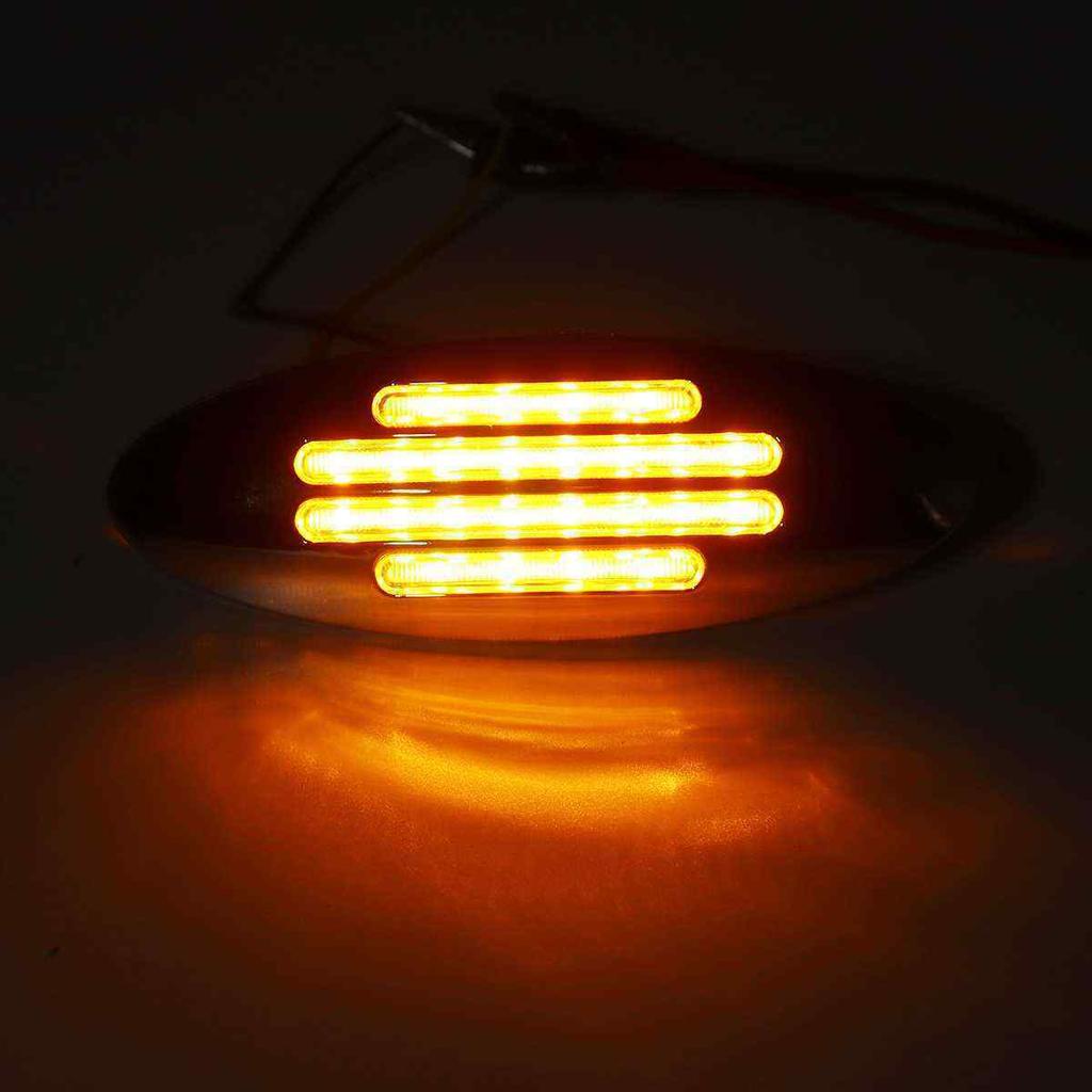 Truck Trailer Side Marker Light 24LED Oval Chrome Base 12V Reverse Singnal Lamp RV Motorhome Van LED Clearance For Truck Bulbs 7