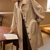 Classic Long-staple Cotton-blend Trench Coat Loose Lapel Mid-length High-end Spring and Autumn Women's Clothing Women's Coat