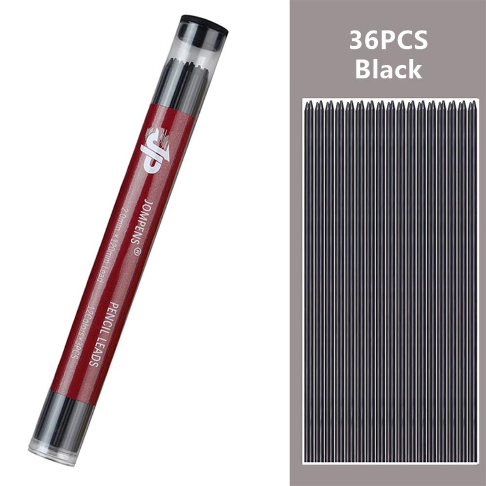

Colored Lead Pencil Refill 2B Propelling Pencil Replacement Refill Mechanical Pencil Lead B 2.0mm Black