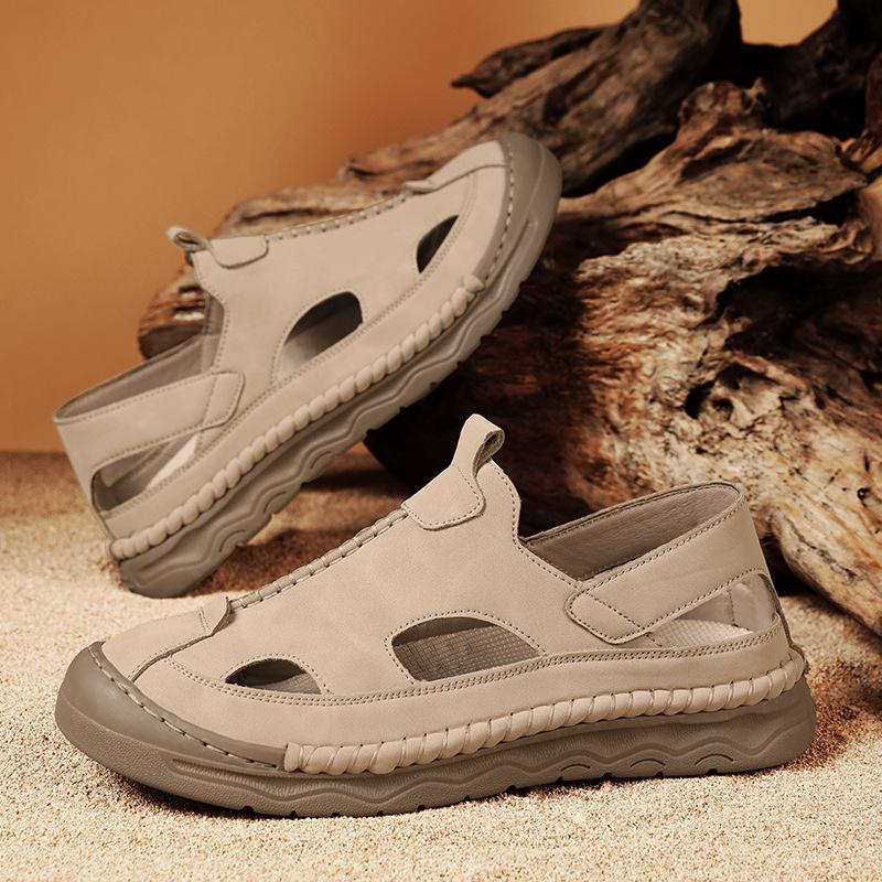 Baotou Slippers Men's 2025 New Outdoor Beach Sandals Men's Trendy Men's Shoes Sewn Men's Shoes