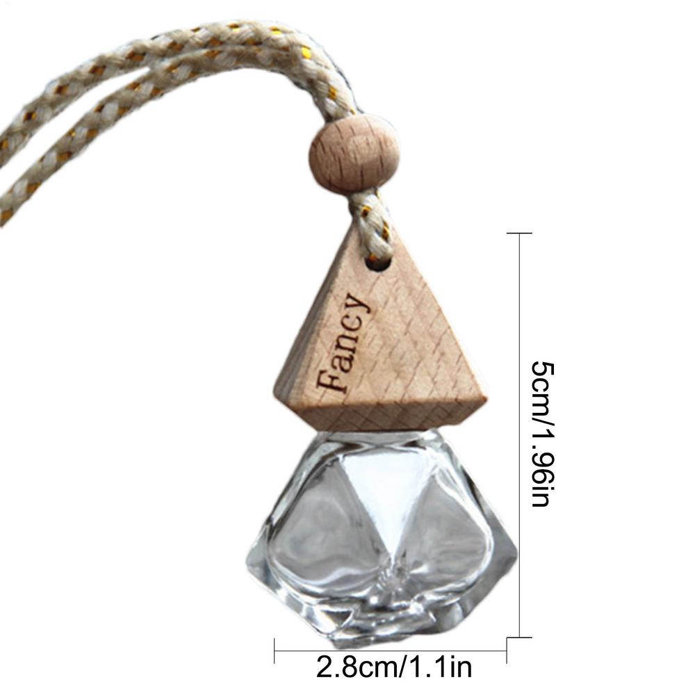 Hanging Car Diffuser Bottle Refillable Car Essential Oil Diffuser Empty Glass Perfume Diffuser Bottle Aromatherapy Pendant Decor