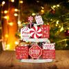 Christmas Tray Decor Candy Rustic Decorations Wooden 3D Sign For Home Dining Kitchen Counter Fireplace Mantel Shelf New Year