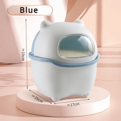 5L Niedlicher Mini-Mülleimer für den Schreibtisch, Bären-Mülleimer, bezaubernder Mini-Mülleimer mit Deckel, kleiner Cartoon-Mülleimer aus Kunststoff, kreativer Mülleimer für das Home Office